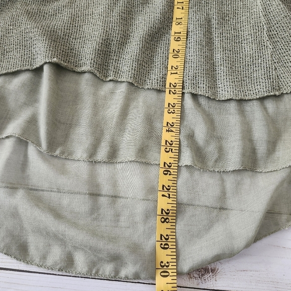 Wool, Mohair and Linen, Sage & Gold Metallic Knit Top With Sequin/Painted Star - Picture 14 of 15